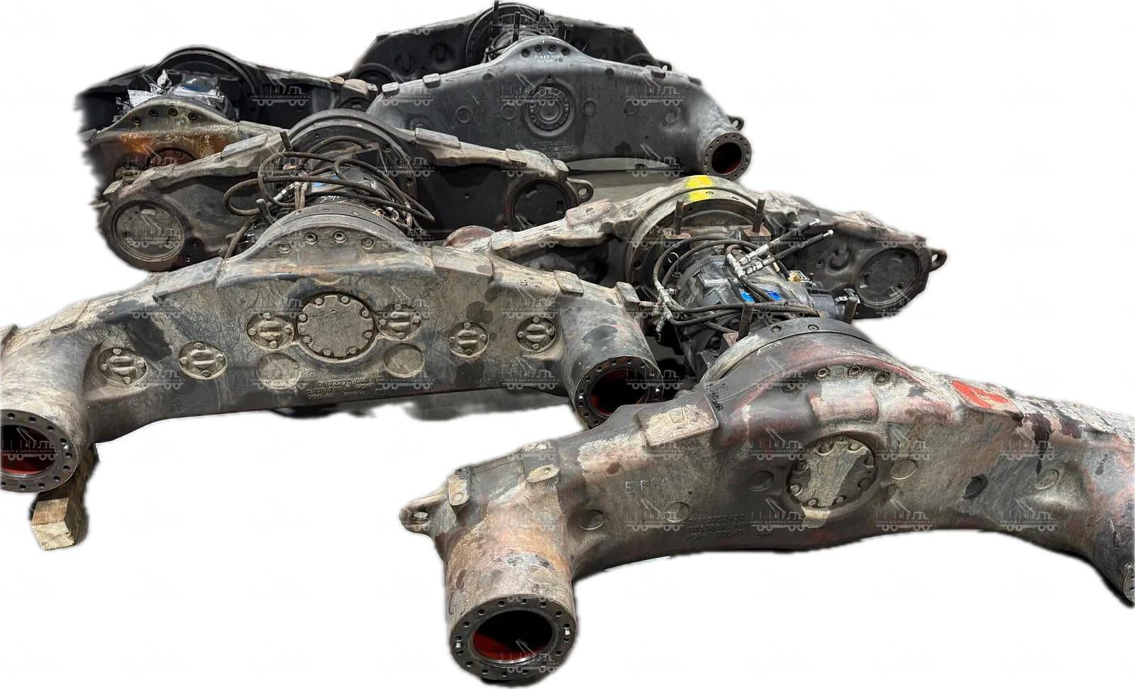 Bogie axles, complete or in individual parts