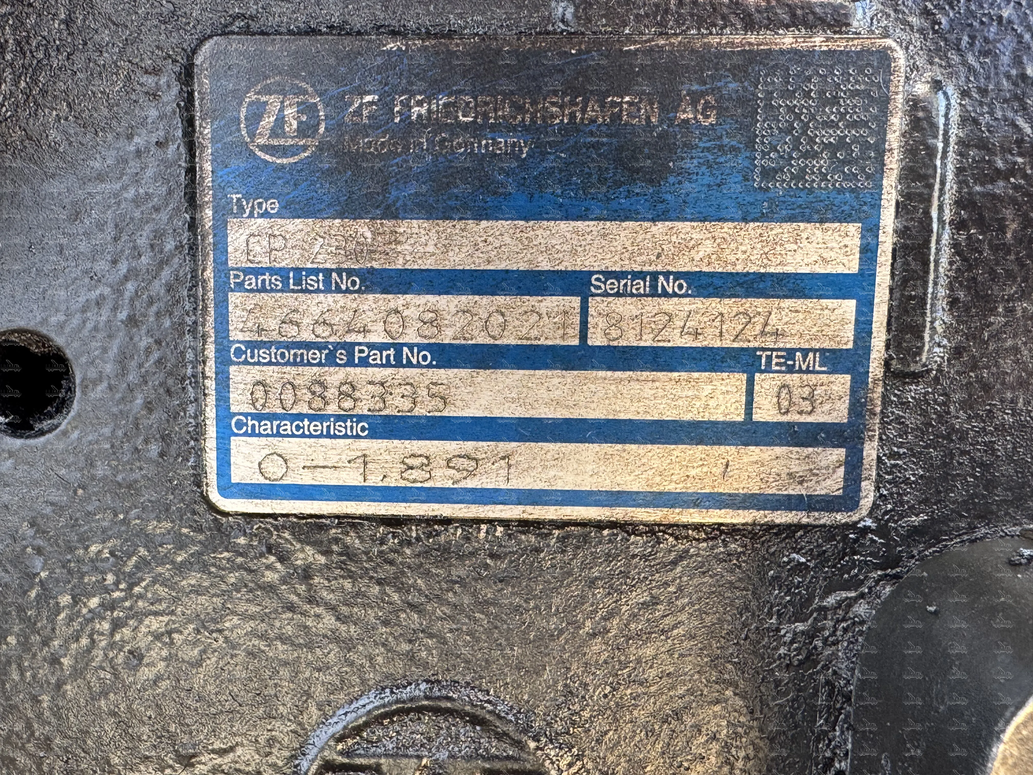 CVT transmission CP230 ZF Ponsse Bison 0088335